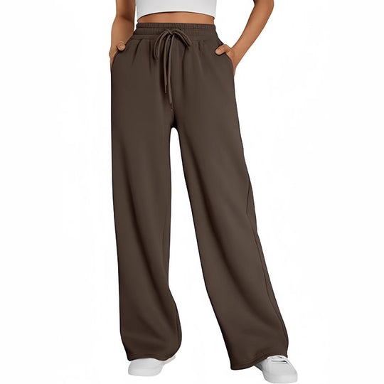 Damen nan Palazzo-Loungehose mit hoher Taille, elastischem Bund, Kordelzug und tiefen Seitentaschen Shop Nory