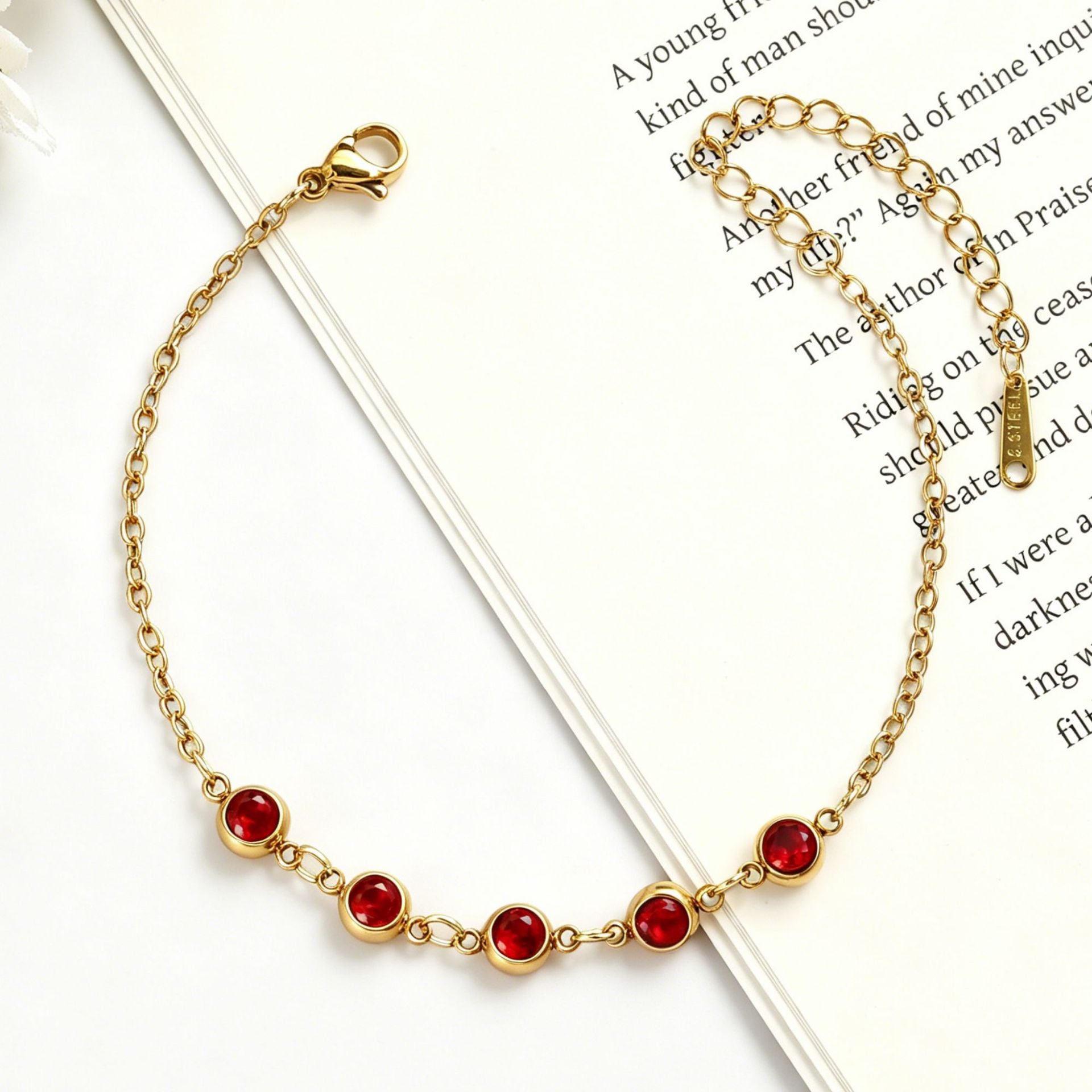 Damen Elegante Goldkette mit lila Kristallen Shop Nory