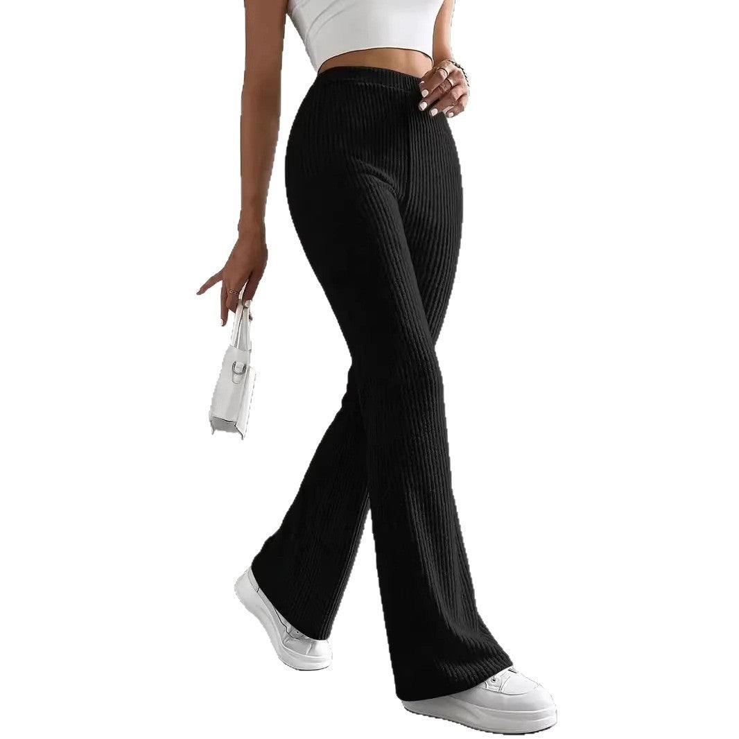 Damen Gerippte High‑Waist Schlaghose aus weichem Feinstrick Shop Nory