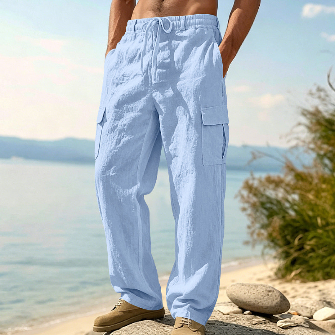 Herren Cargo-Hose mit Kordelzug, weitem Schnitt und aufgesetzten Taschen Shop Nory