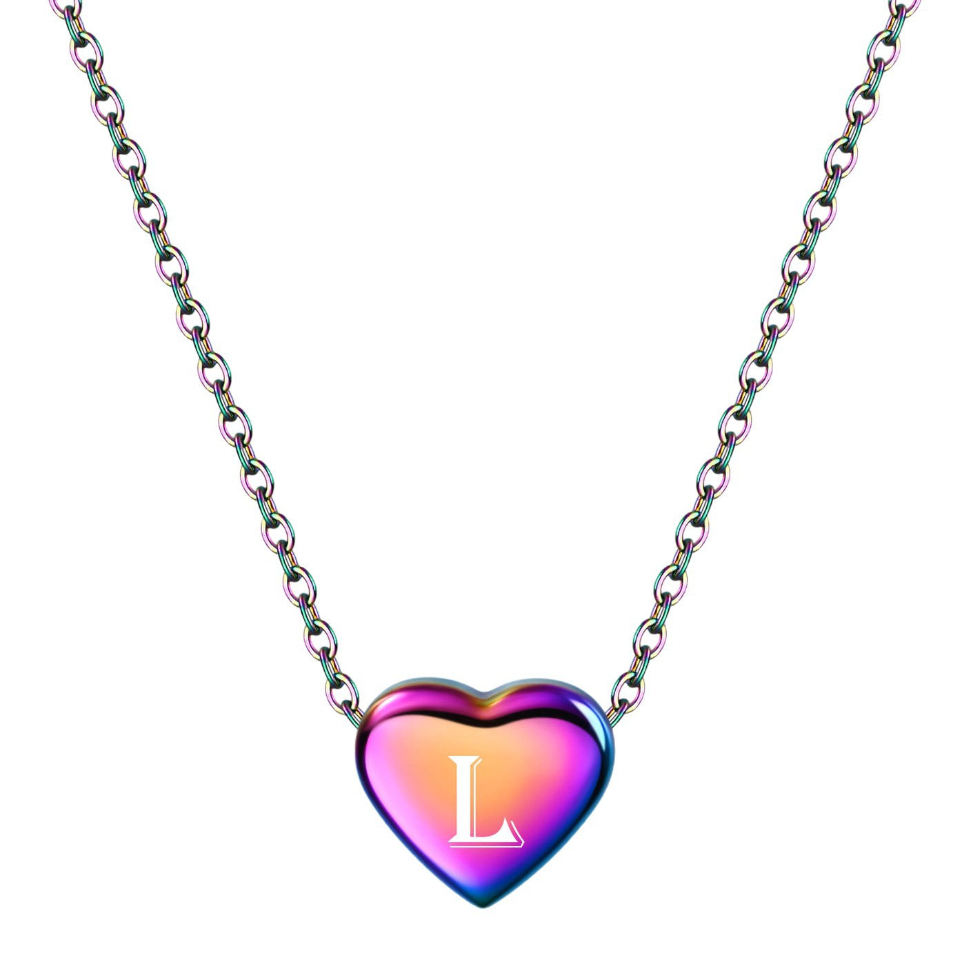 Damen Halskette mit herzförmigem Anhänger und multichromatischer Oberfläche Shop Nory