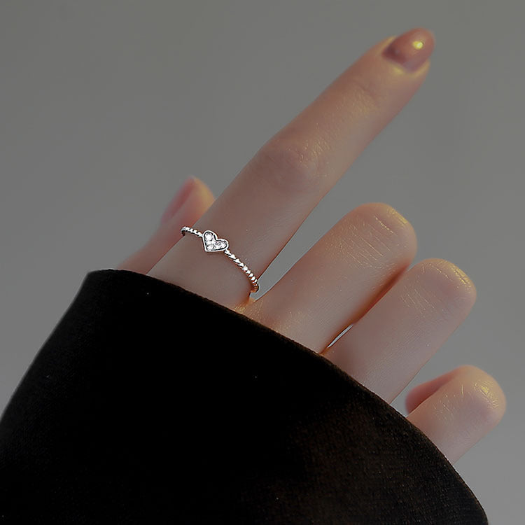 Damen Zart verliebter Ring mit Herzdesign Shop Nory