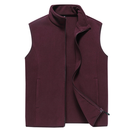 Herren Ärmellose Microfleece‑Weste mit Stehkragen und verdecktem Zweiwege-Reißverschluss Shop Nory