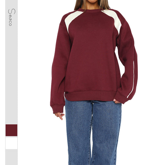 Damen Oversize-Sweatshirt mit kontrastbesetzten Raglanärmeln Shop Nory