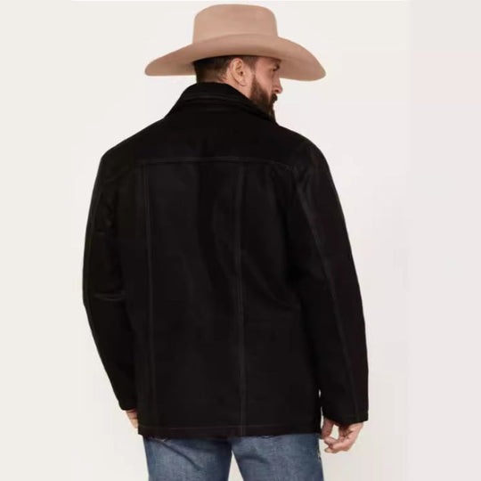 Herren vielseitige und robuste Wildlederjacke mit funktionalen Taschen