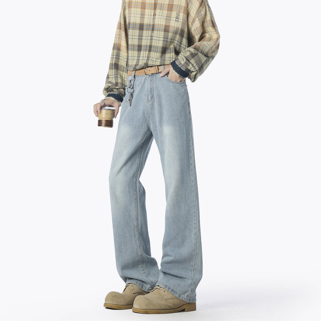 Herren lässige weit geschnittene Denim-Hose Shopnory