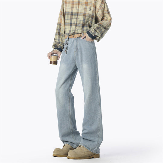 Herren lässige weit geschnittene Denim-Hose Shopnory