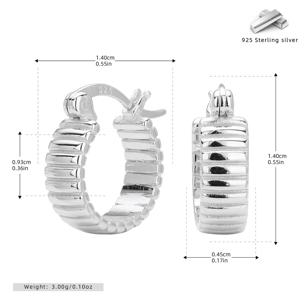 Damen Creolen mit strukturiertem Design aus hochwertigem 925 Sterling Silber Shop Nory