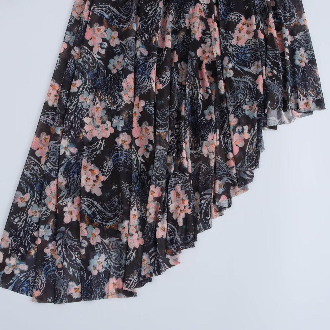 Damen Asymmetrisches One-Shoulder Kleid mit langem Ärmel und Stufenrock Shop Nory