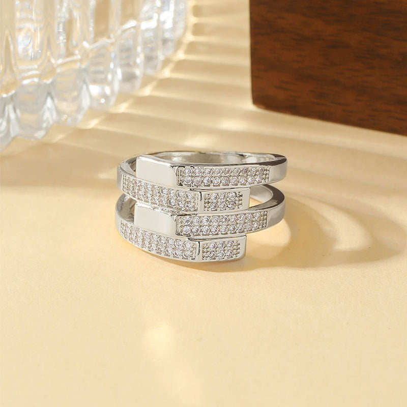 Damen Statement-Ring mit funkelnden Kristallen Shop Nory