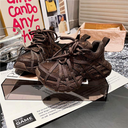 Damen Glamouröse Chunky‑Sneaker mit komplettem Strassbesatz und profilierter Gummisohle Shop Nory