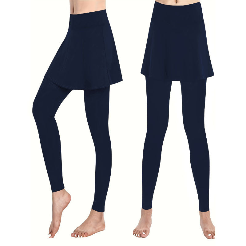 Damen High‑Waist Leggings mit angesetztem Rock‑Overlay Shop Nory