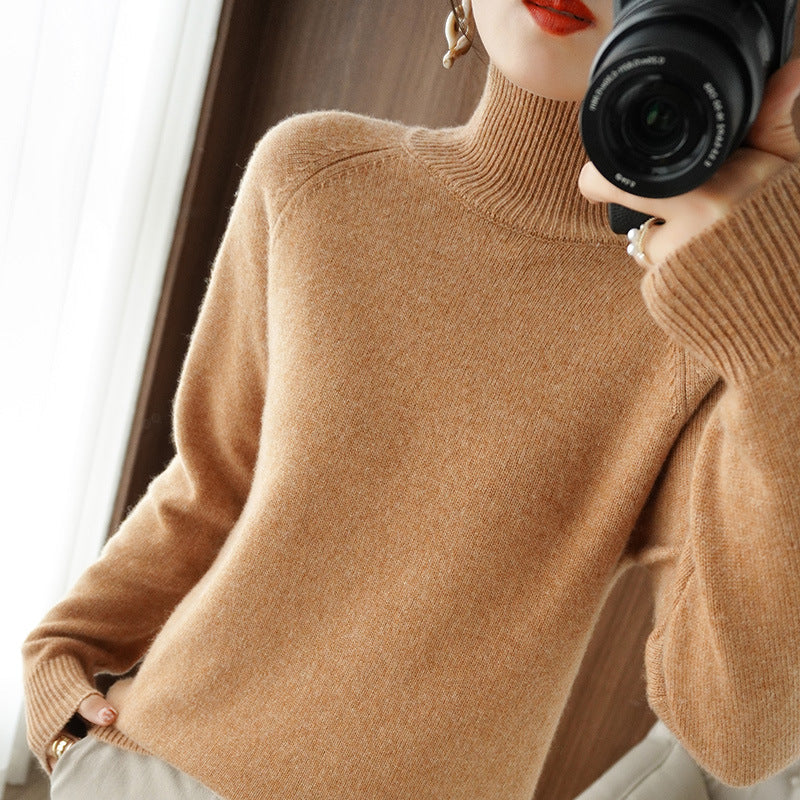 Damen Rollkragenpullover aus Kaschmir-Mix mit feiner Rippstruktur und überschnittener Schulter Shop Nory