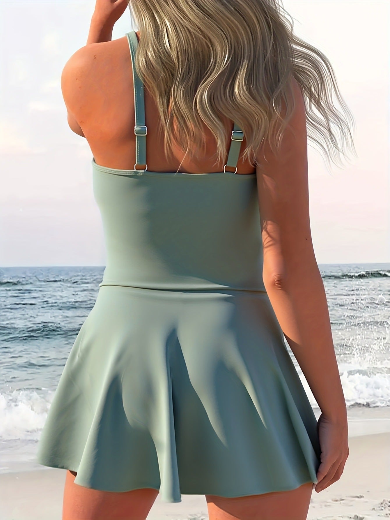 Damen Sportlicher Tankini mit Wickelrock