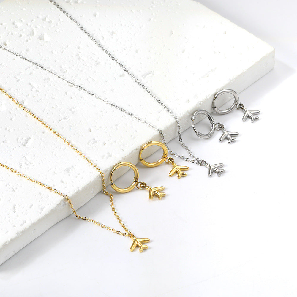 Damen Schmuckset mit Flugzeug-Anhängern Shop Nory