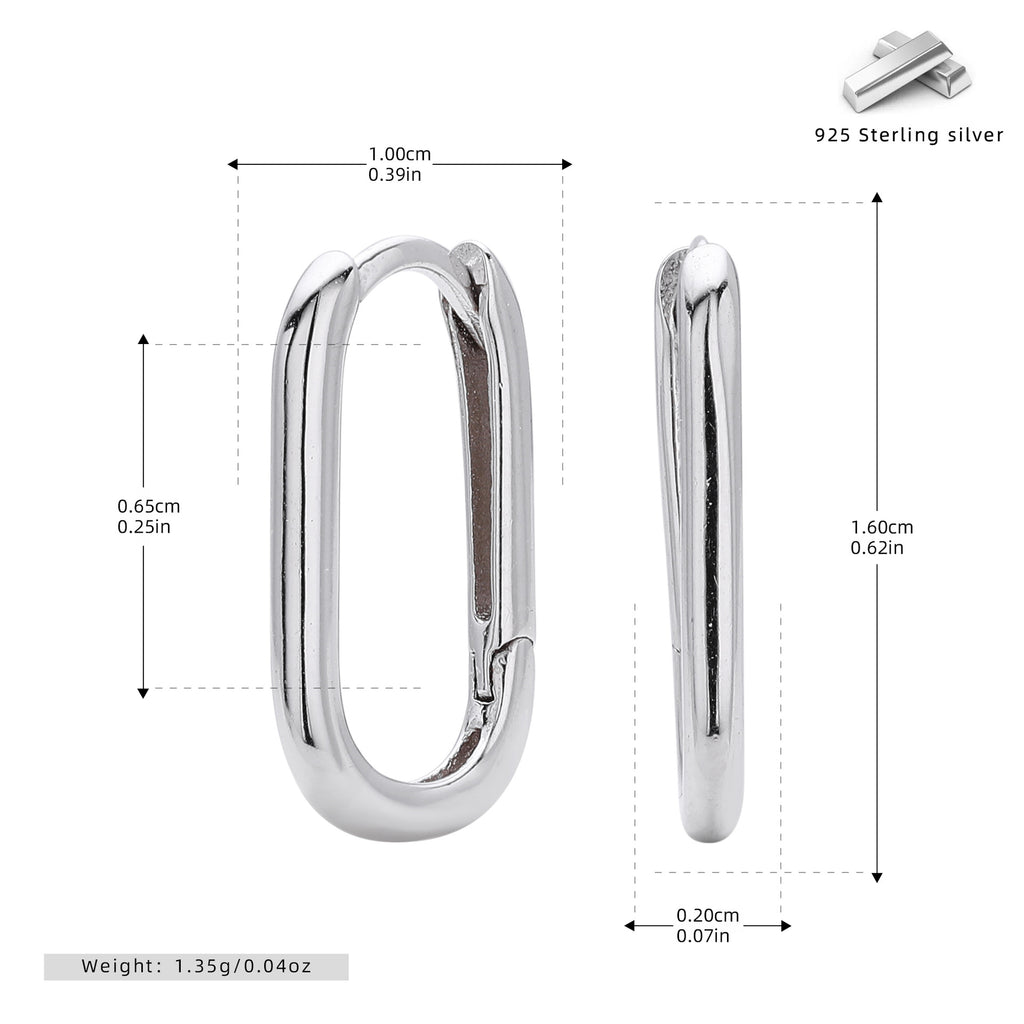 Damen Creolen aus hochwertigem 925 Sterling Silber mit modernem Ovaldesign Shop Nory