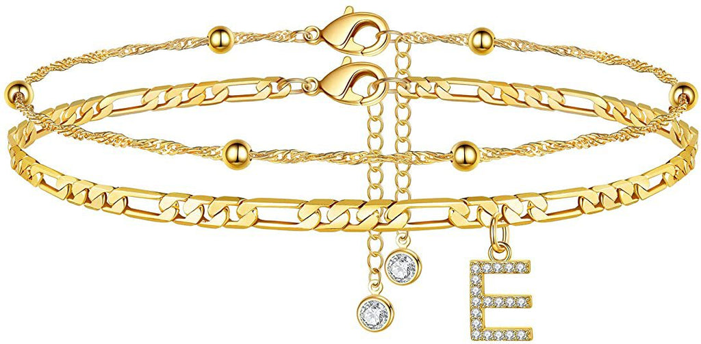Damen Fußkettchen mit personalisiertem Anhänger und funkelnden Zirkonia-Elementen Shop Nory