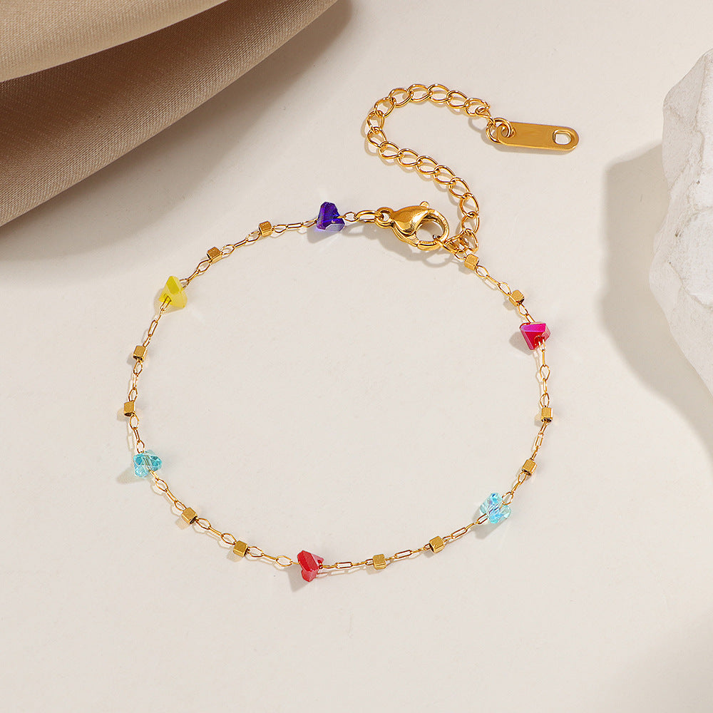 Damen Bunt Geometrisch Charm Fußkette Shop Nory
