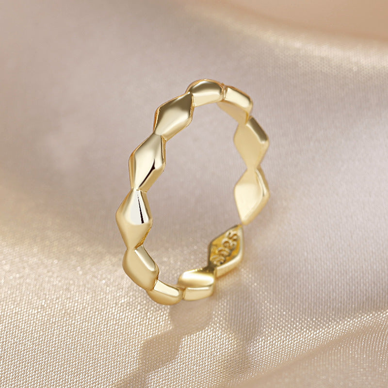 Damen wellenförmiger Ring aus hochwertigem Silber Shop Nory