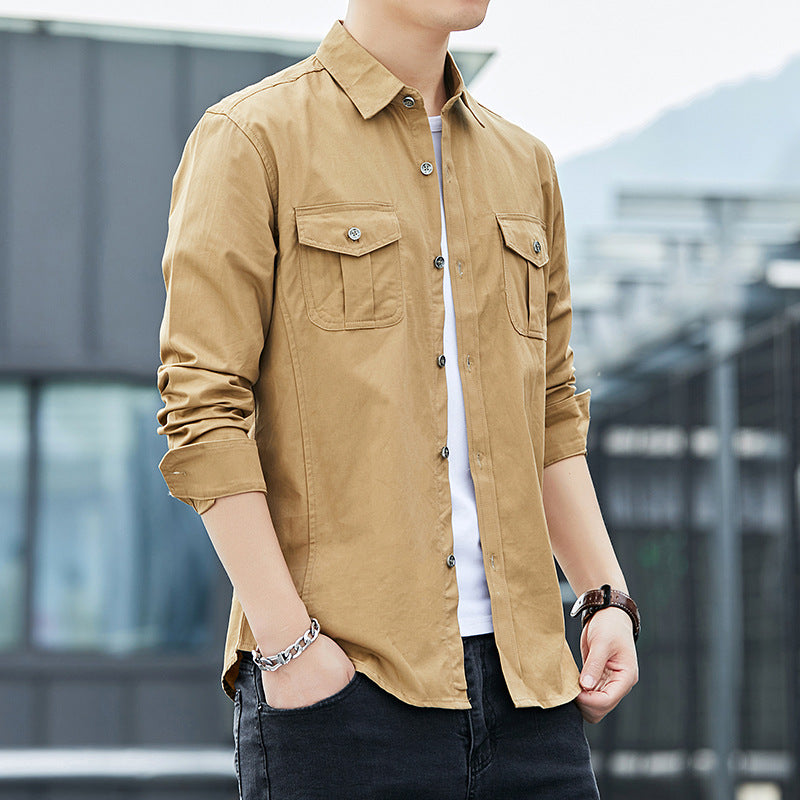 Herren Leichtes Military-inspiriertes Overshirt mit Epauletten und Brustpattentaschen Shop Nory