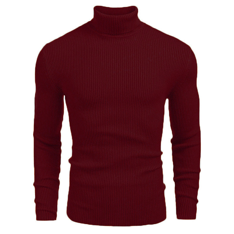 Herren Rollkragenpullover aus feinem Rippstrickmaterial