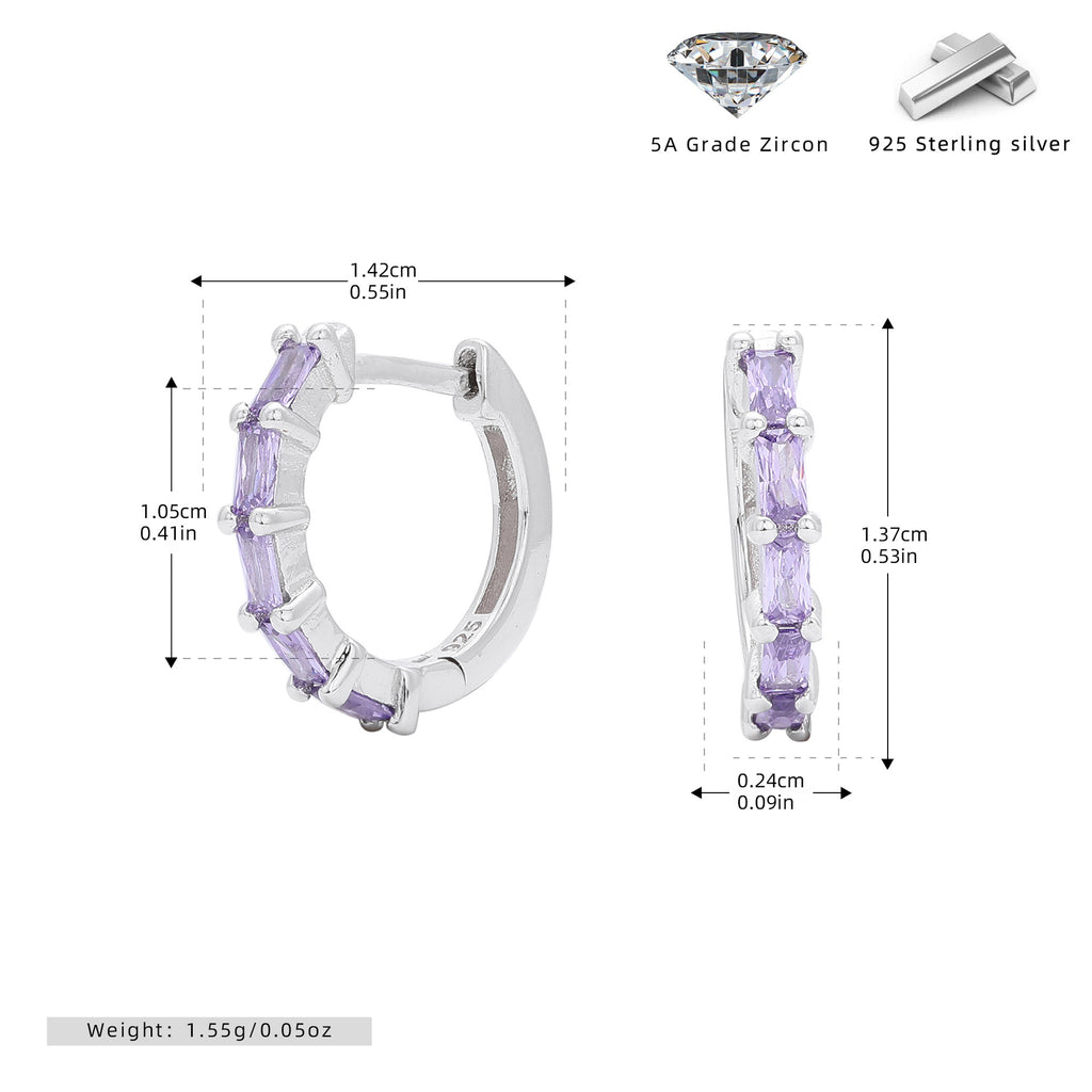Damen Creolen mit funkelnden Zirkon-Elementen aus hochwertigem 925 Sterling Silber Shop Nory