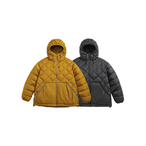 Unisex Boxy-Steppjacke mit Kapuze, Rautensteppung und Zwei-Wege-Reißverschluss Shop Nory