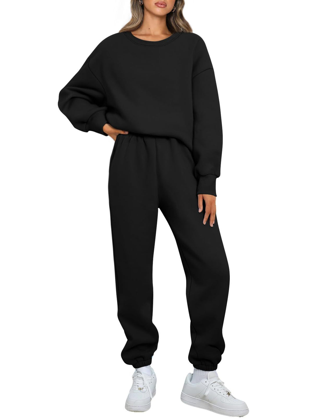 Damen nan gemütliches zweiteiliges Lounge-Set aus French-Terry mit Oversize-Sweatshirt und taillierter Jogginghose Shop Nory