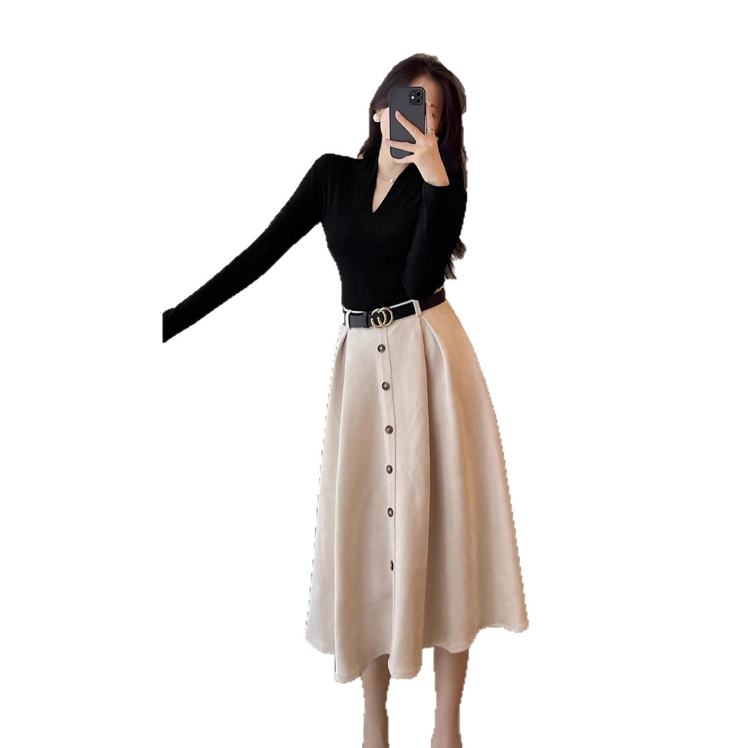 Damen Elegantes Midikleid mit Knopfleiste Shop Nory