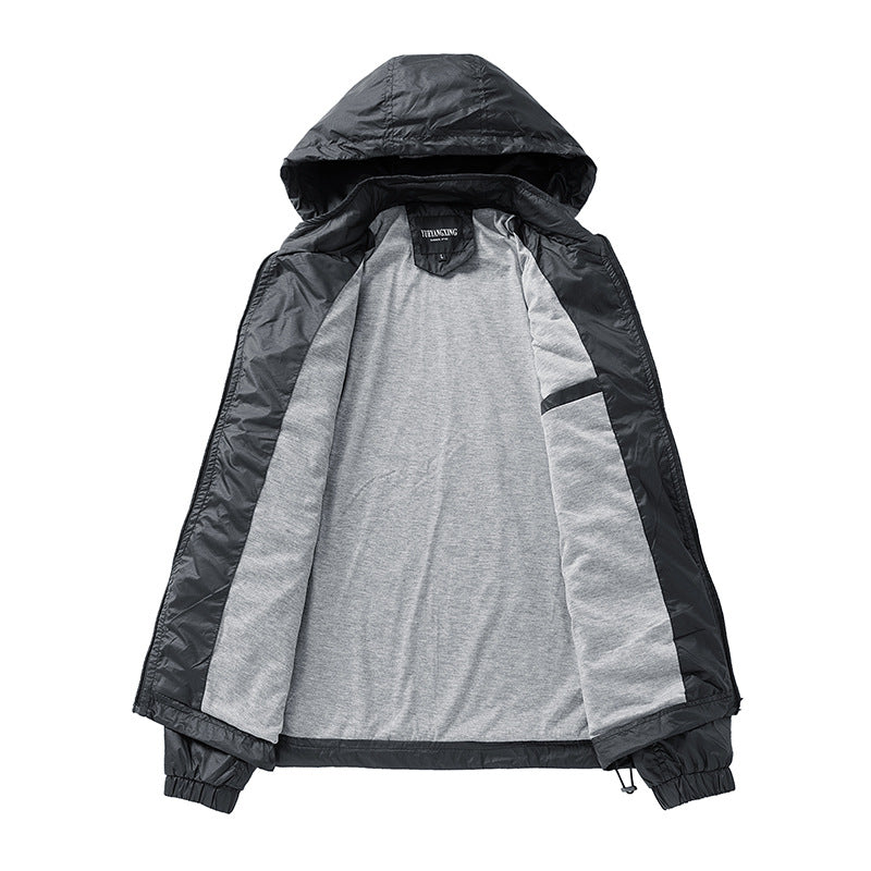 Herren Leichte wasserabweisende kompakt verstaubare Windjacke mit Kapuze Shop Nory