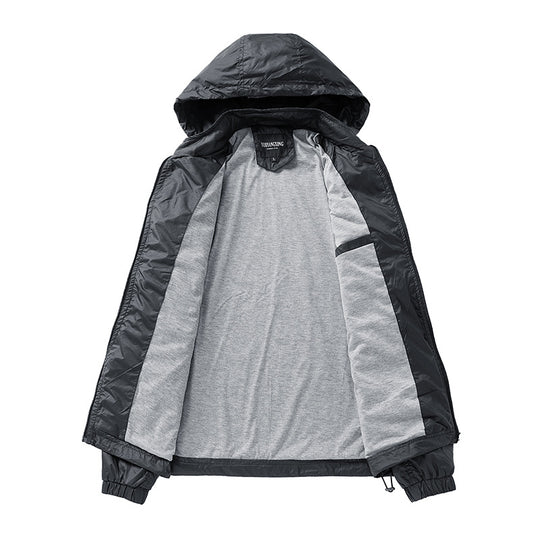 Herren Leichte wasserabweisende kompakt verstaubare Windjacke mit Kapuze Shop Nory