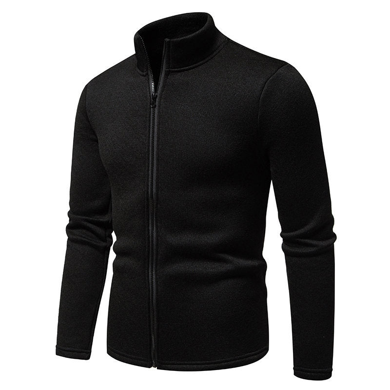 Herren Fleecejacke mit hoher Stehkragen und durchgehendem Reißverschluss