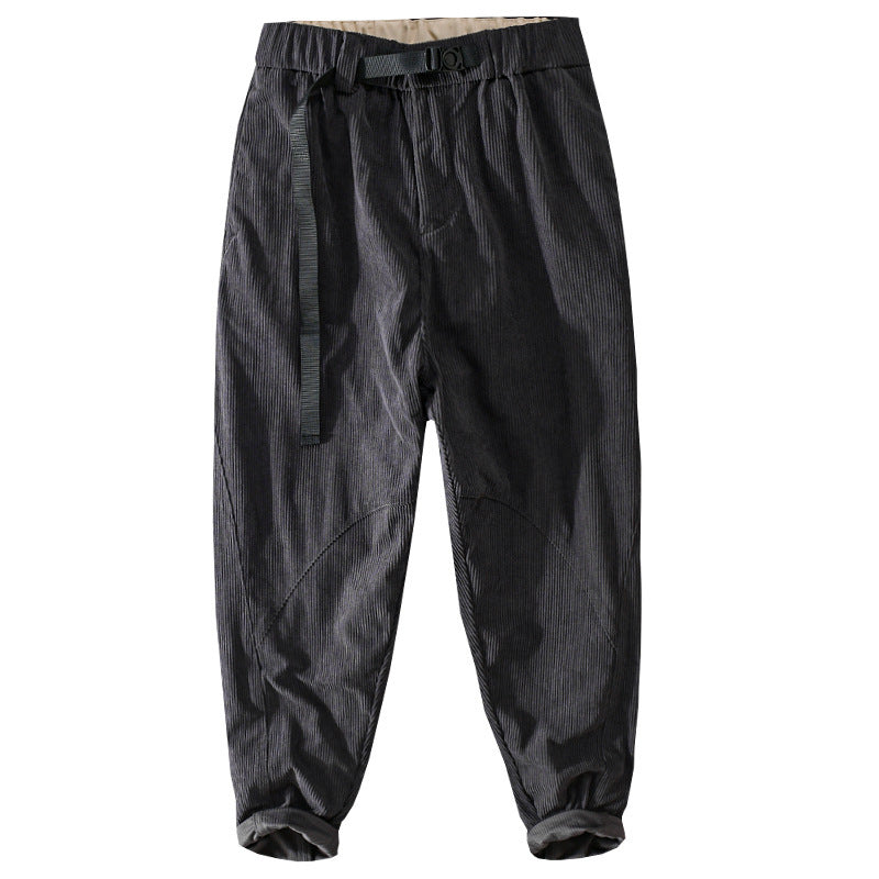 Herren Kord-Chino mit elastischem Bund, Gurtbandschließe und konischem Schnitt Shop Nory