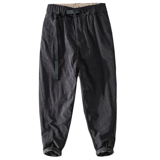 Herren Kord-Chino mit elastischem Bund, Gurtbandschließe und konischem Schnitt Shop Nory