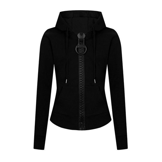 Damen Kapuzen-Sweatjacke mit markantem Zierreißverschluss und Kängurutasche Shop Nory