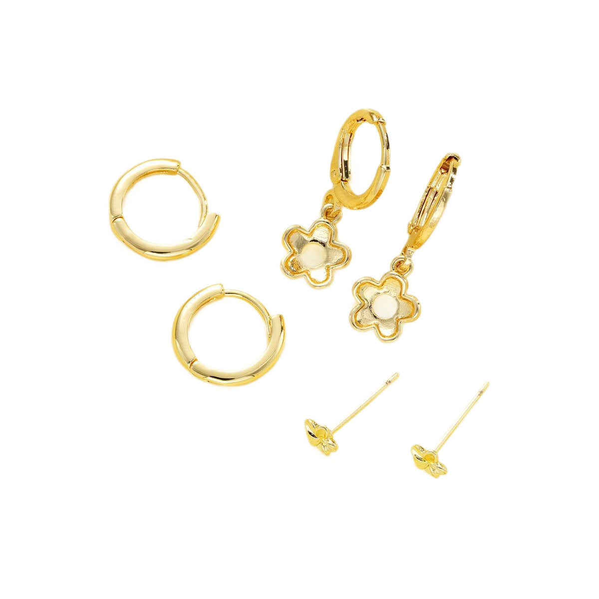 Damenohrringe mit floralen Anhängern und funkelnden Details Shop Nory