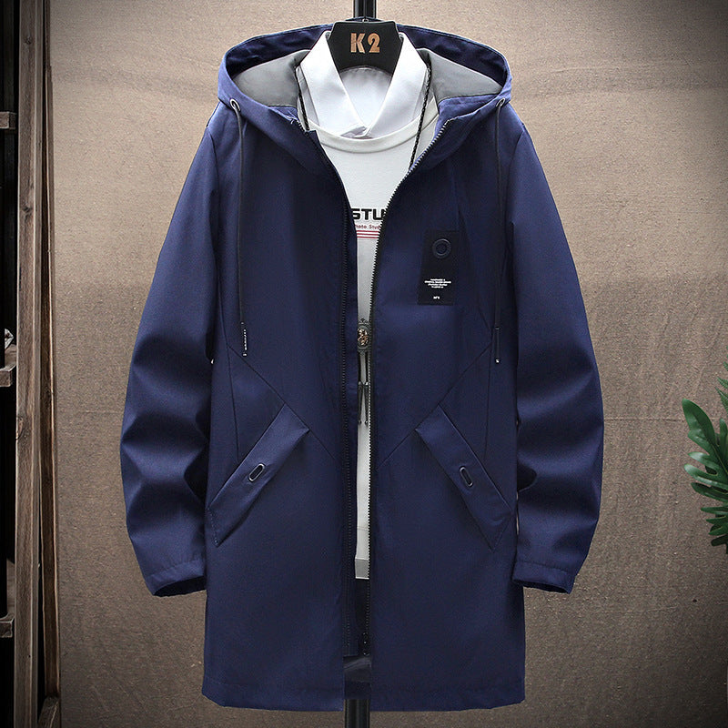 Herren urbaner Midlength Tech-Parka mit Kapuze, verdecktem Reißverschluss und winddichter Beschichtung Shop Nory