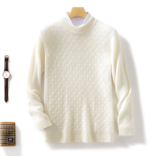 Damen Strukturierter Mockneck-Pullover im Kaschmir‑Look mit geometrischer Wabenstruktur Shop Nory