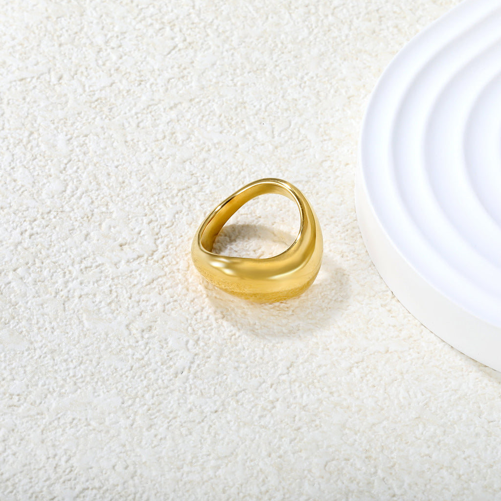 Damen moderner, geschwungener Ring aus hochwertigem Edelstahl Shop Nory