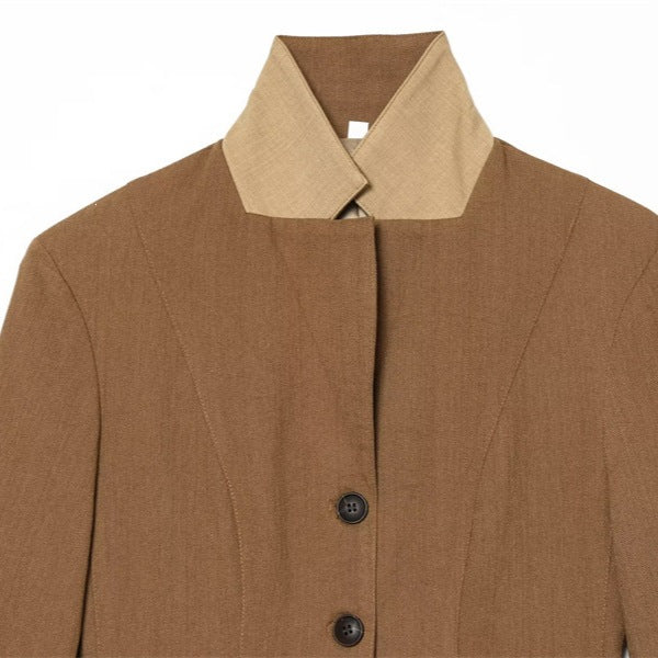 Damen Taillierte Woll-Reitjacke mit Stehkragen und Pattentaschen Shop Nory