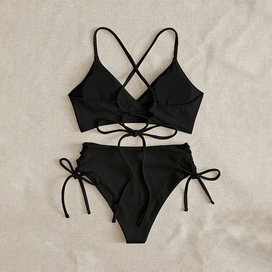 Damen Bikini-Set mit raffiniertem Schnürdetail Shopnory