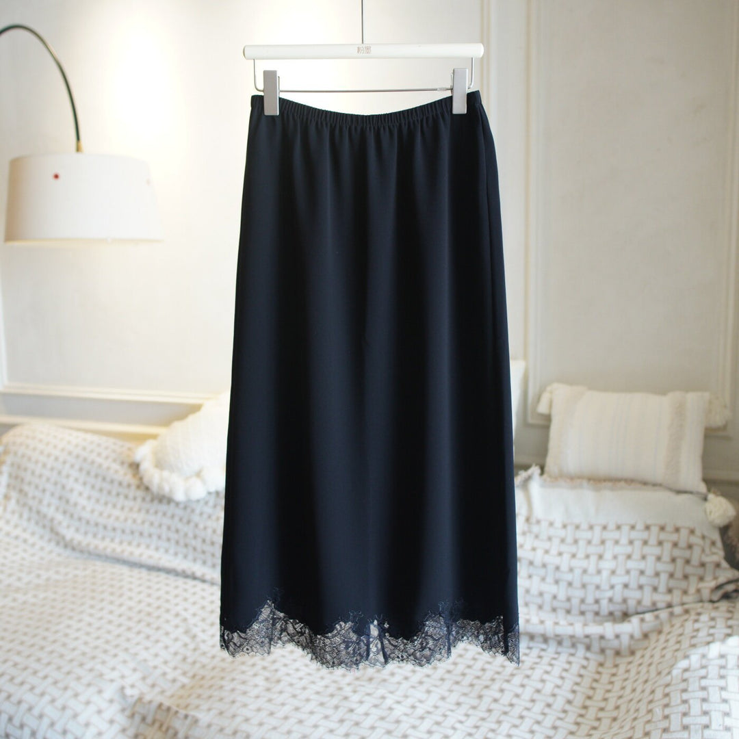 Damen Eleganter Maxirock mit dekorativer Spitzenborte Shop Nory