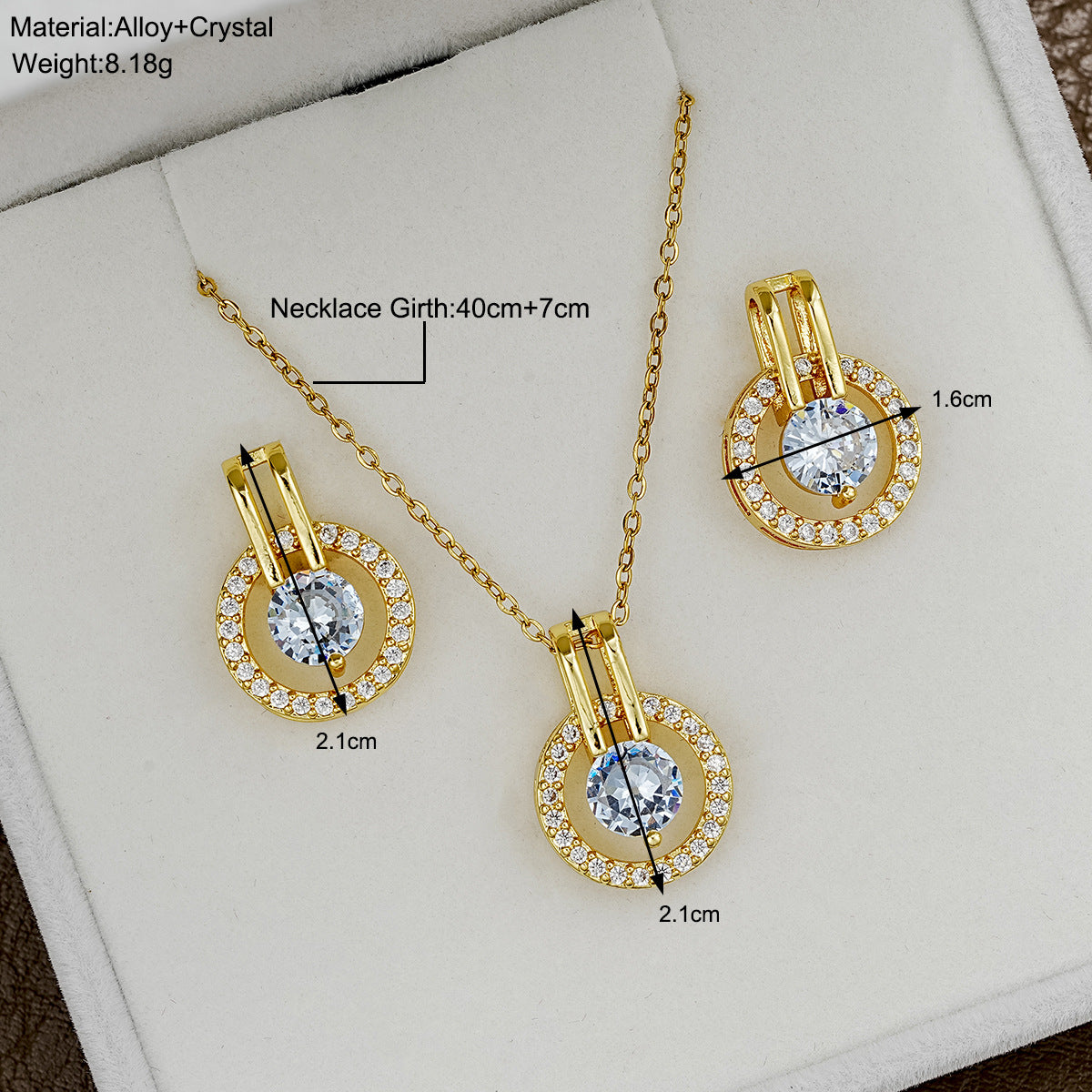 Damen Schmuckset mit glamourösem Anhängerset und elegantem Ohrstecker Shop Nory