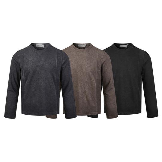 Herren Langärmeliges Feinstrick-Sweatshirt mit Rundhals und dezenter Nahtführung Shop Nory