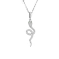 Damen Halskette mit elegantem Schlangen-Anhänger und funkelnden Zirkonia Shop Nory