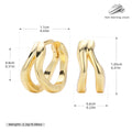 Damen Ohrringe mit modernem, geschwungenem Design aus 925 Sterling Silber Shop Nory