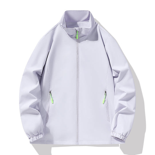 Herren Minimalistische Softshell-Outdoorjacke mit Stehkragen, wind- und wasserabweisender Membran und fluoreszierenden Zipper-Pulls Shop Nory