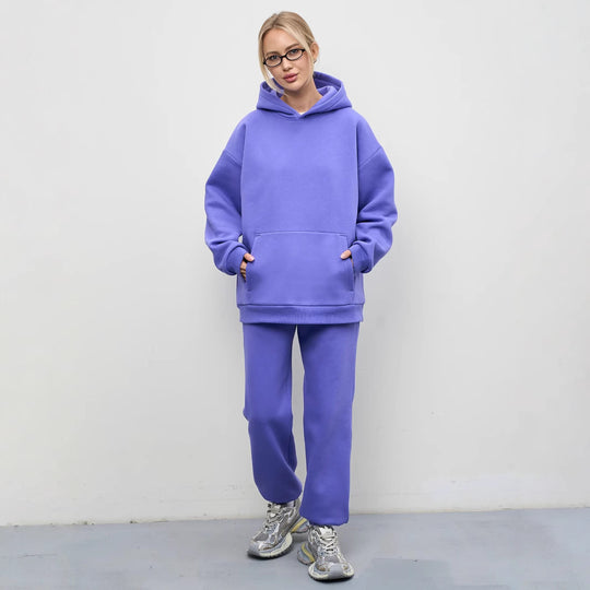 Damen großzügiger Kapuzenpullover Oversize mit Kängurutasche und weichem French-Terry Shop Nory