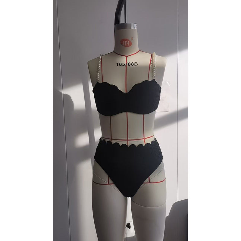 Damen Hochwertiger Push-Up Bikini mit Skulptur-Rippdesign