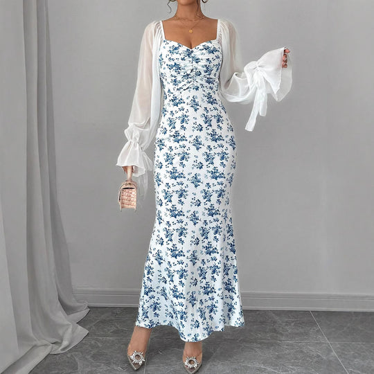 Damen Figurbetontes Maxikleid mit herzförmigem Ausschnitt und geraffter Brust Shop Nory